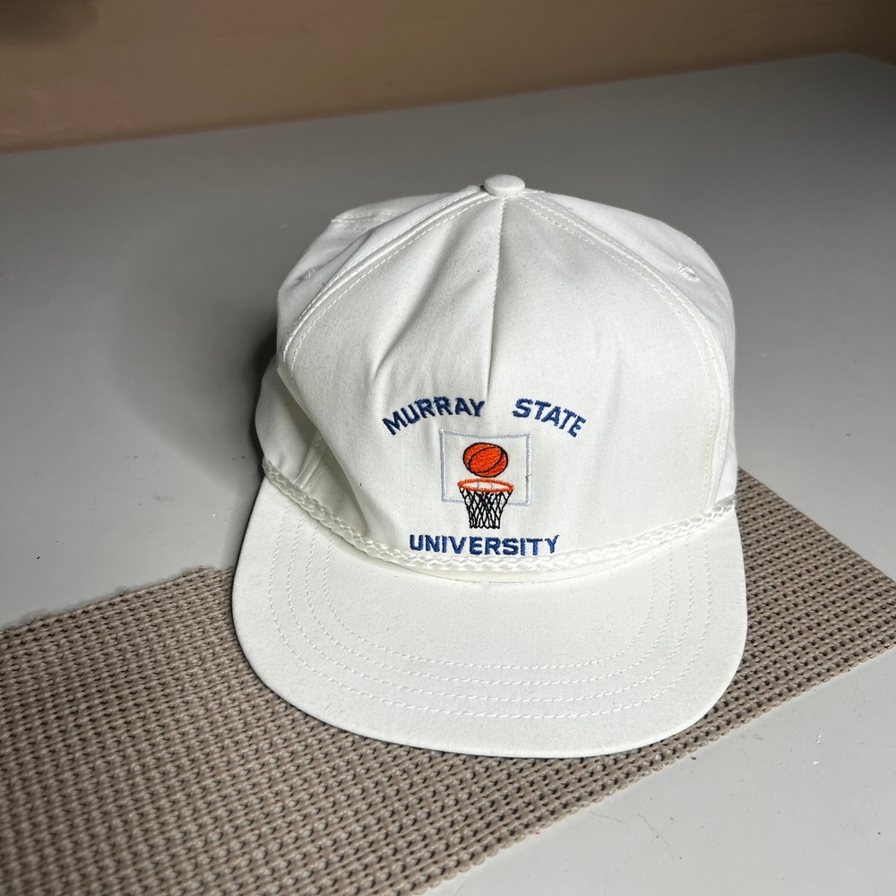 Vintage Murray State University Basketball Hat Sahara White Rope Strapback USA